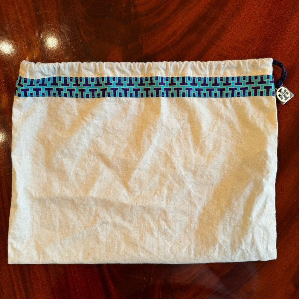 New Tory Burch Linen Drawstring Handbag Dust Bag